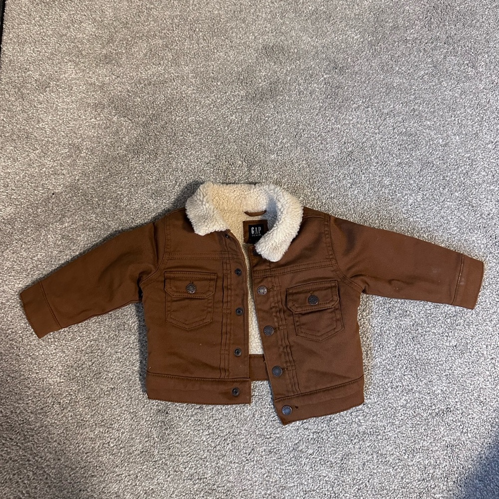 GAP Brown Sherpa-Lined Jean Jacket
